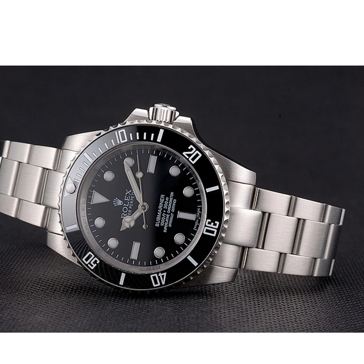 Aaa replica watch And Swiss No Date Dial Bezel Bracelet Rolex And Steel Case Stainless Black Submariner 0518